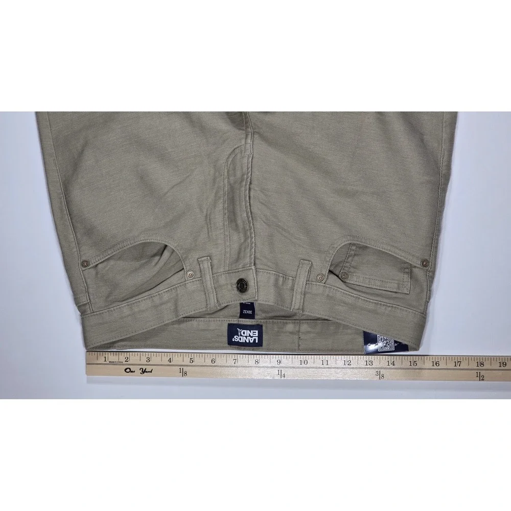 Lands End Knit Twill 5 Pocket Pants Men's 30x32 Khaki Tan Straight Leg New